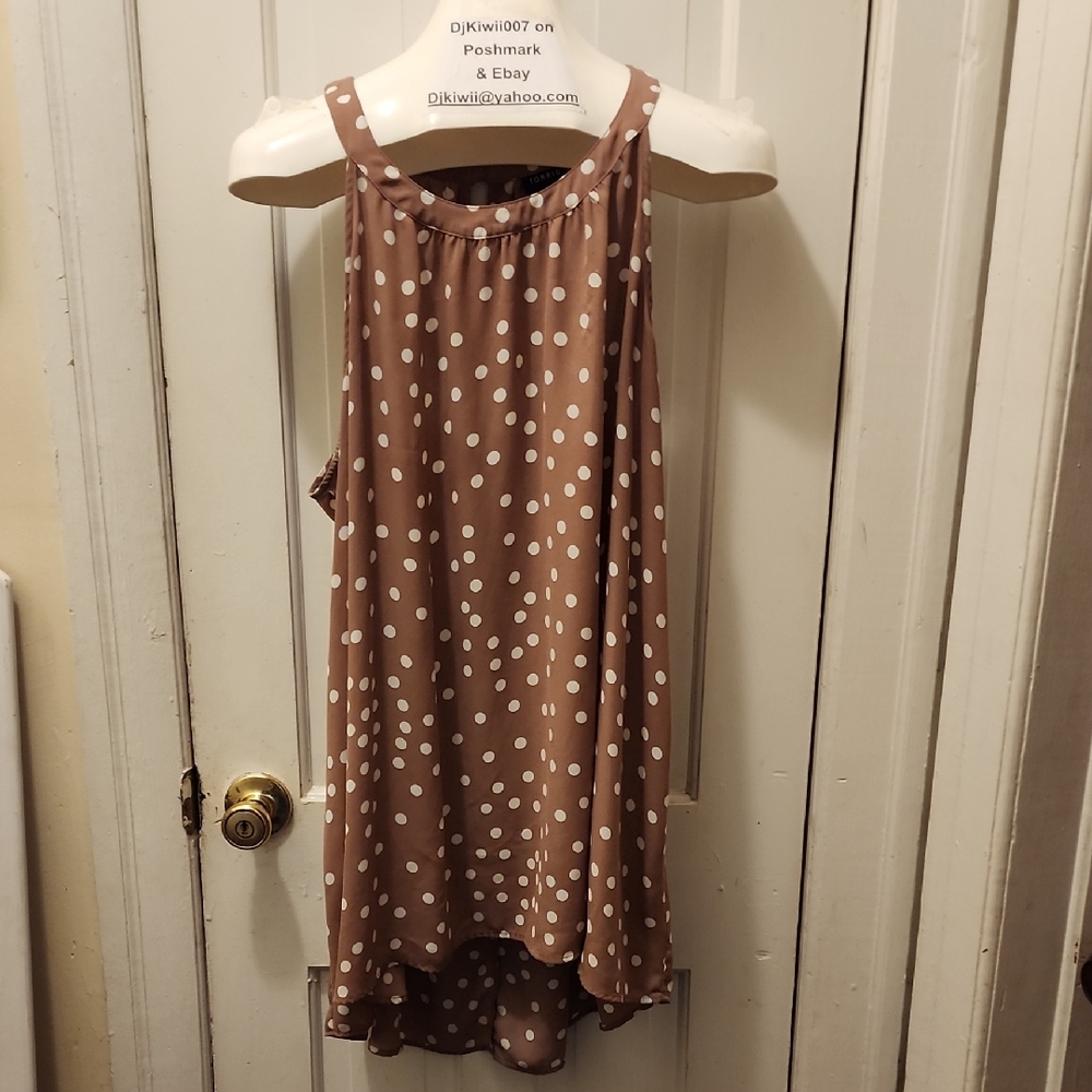 5/$25 3x [Torrid] Brown Polka Dot Blouse B1
